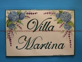cod.art: nc19a - Mattonella in ceramica cm 20x30 con fiori e scritta personalizzata. 